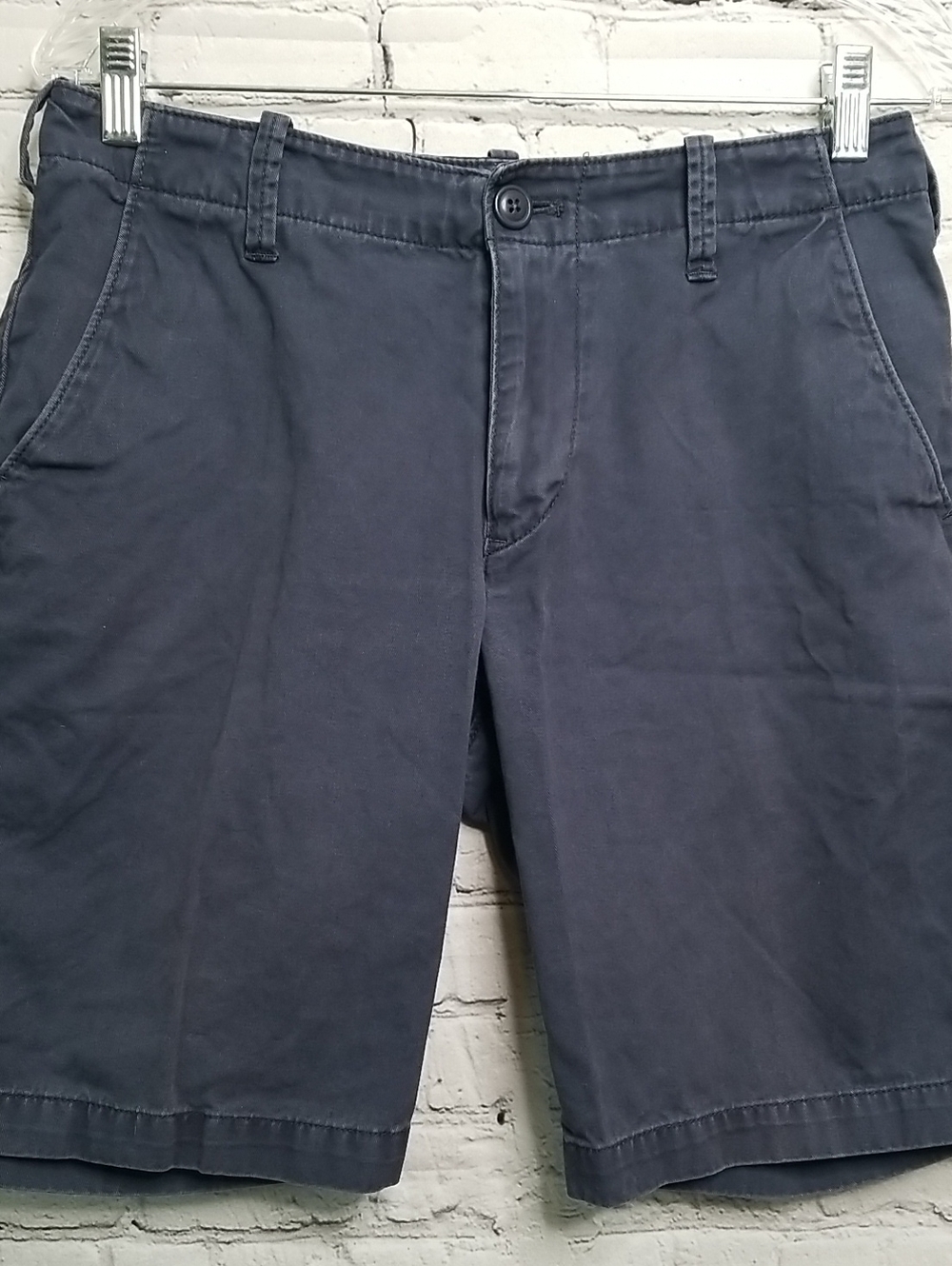Express mens shorts size Small navy blue front/back pockets 100% cotton EUC